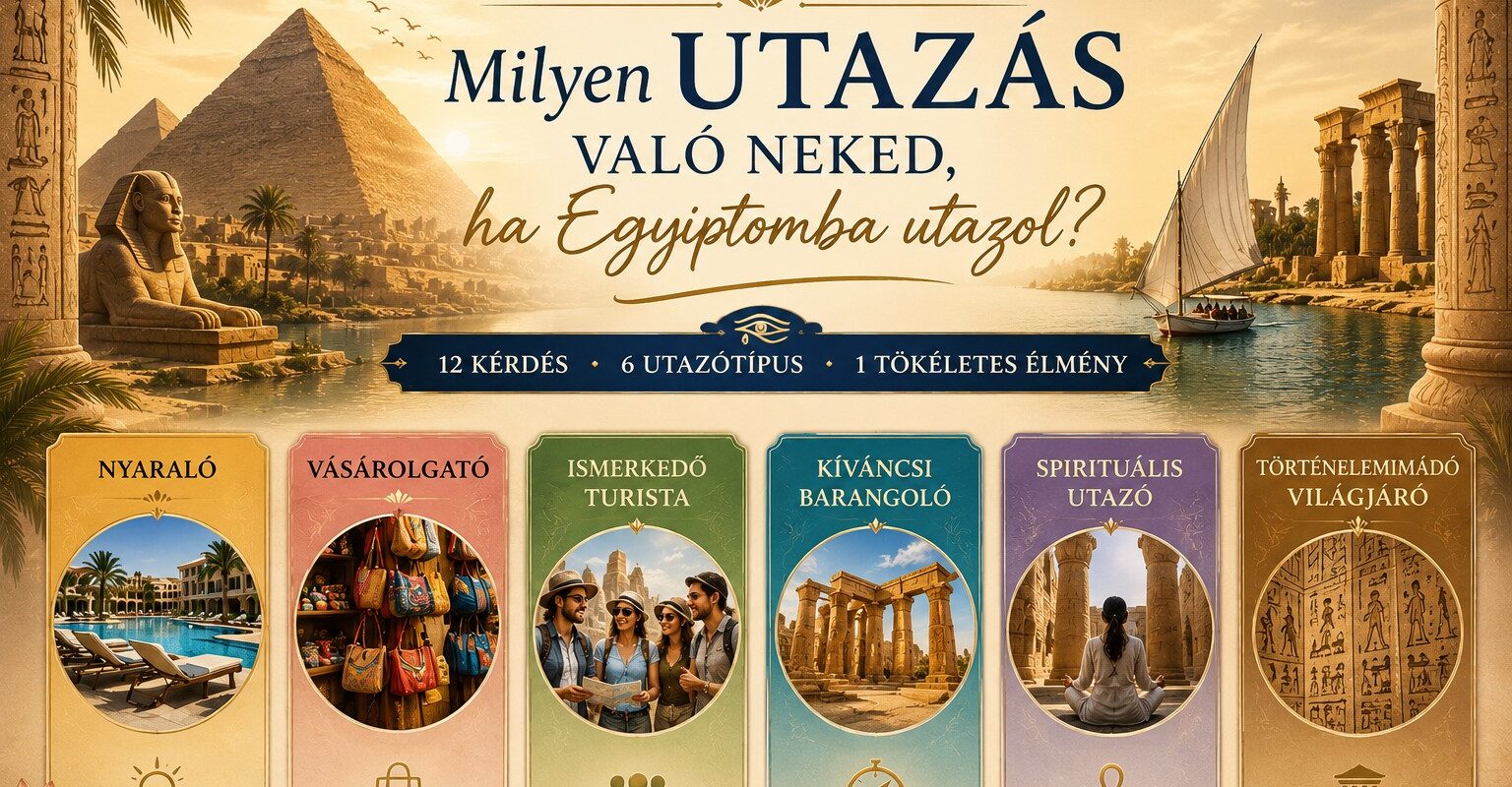 Promóciós útikészlet: Hogyan utazna Egyiptomba — 12 kérdés, 6 utazótípus, 1 tökéletes élmény.